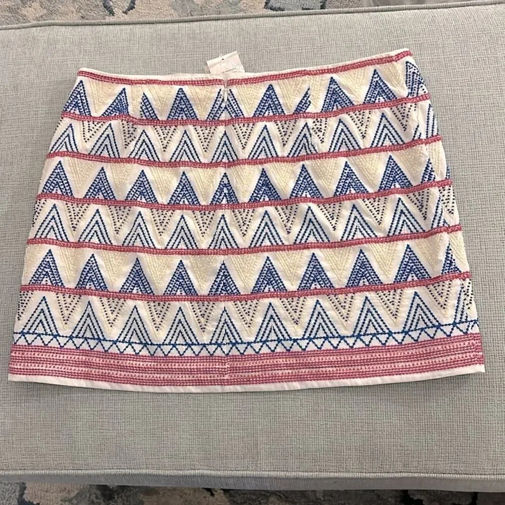 NWT Club Monaco Menditha beaded chevron zig zag skirt